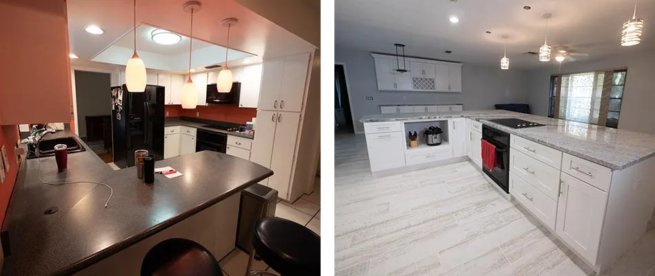 Brandon, Florida kitchen remodel before and after.