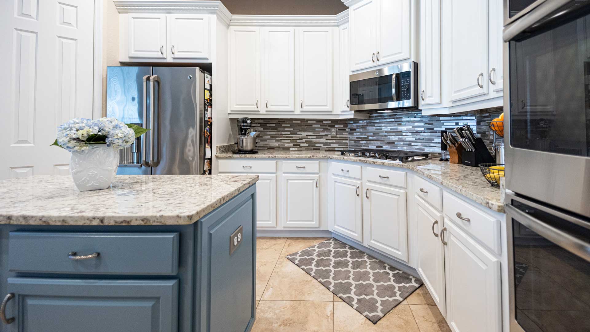 Custom marble kitchen countertops installed in Lakeland, FL.