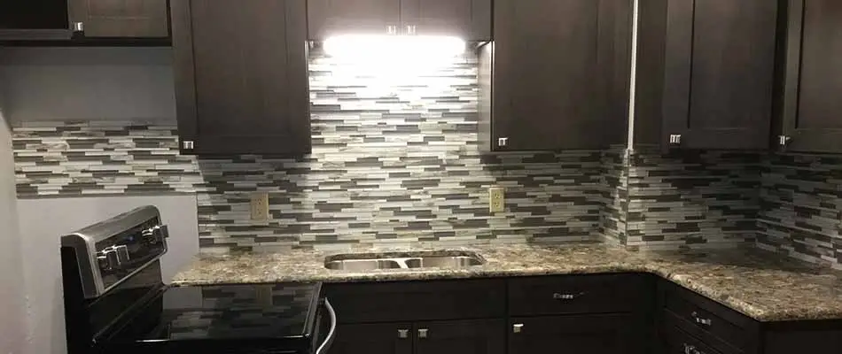 Kitchen backsplash installed by True Builders for a homeowner in Plant City.