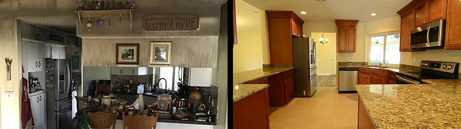 Kitchen Fire Damage Remodel Before & After