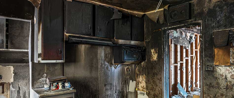 This kitchen in Winter Haven was damaged in a fire.