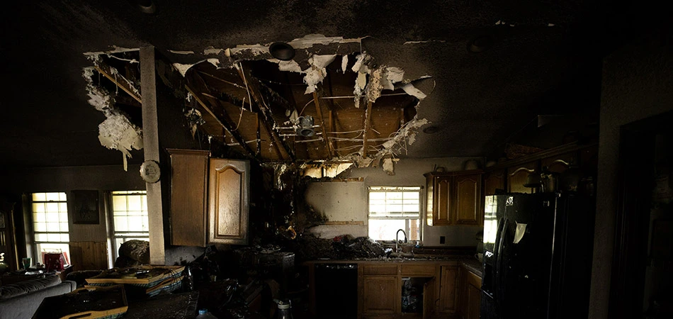Major kitchen fire damage to a home in Plant City, FL.